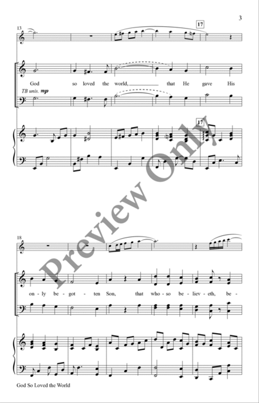 God So Loved the World 4-Part scores gallery preview page 3