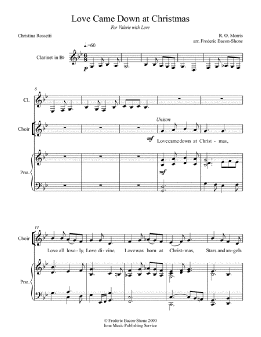 Love Came Down at Christmas Unison Choir scores gallery preview page 2