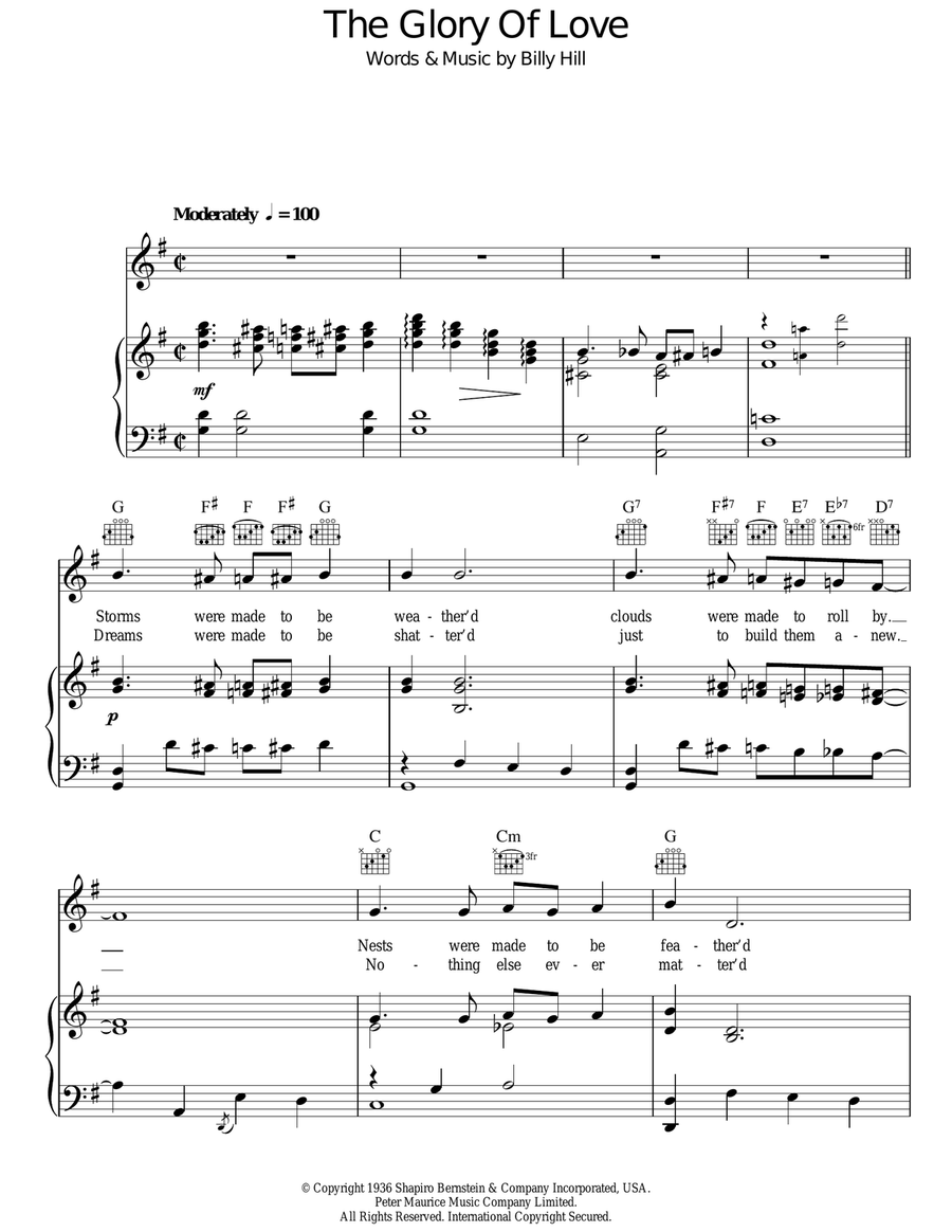 The Glory Of Love Guitar scores gallery preview page 1