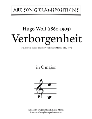 WOLF: Verborgenheit (transposed to C major)