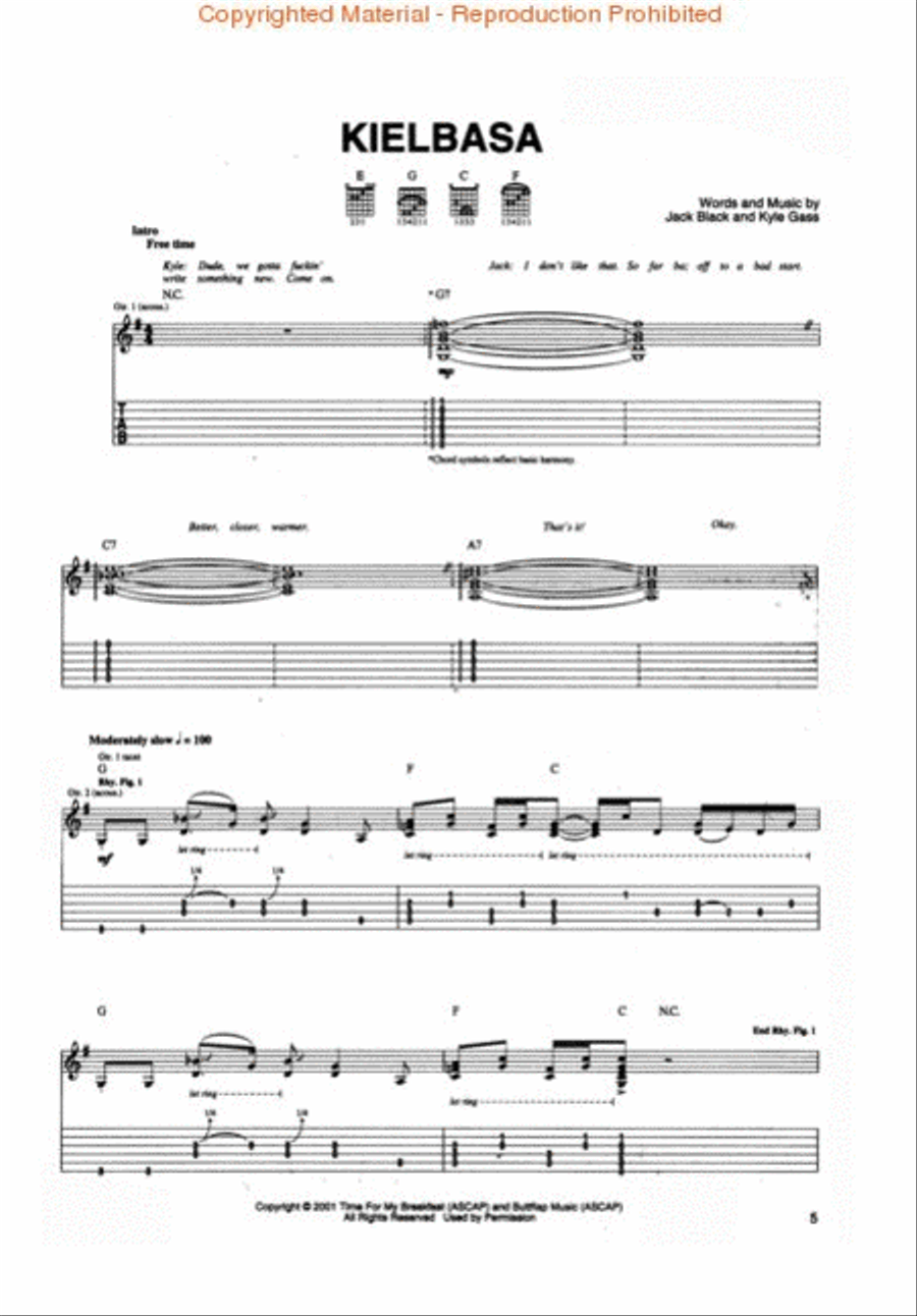 Tenacious D Electric Guitar scores gallery preview page 2