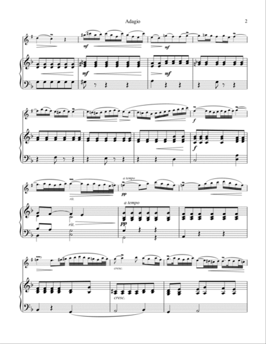 Adagio BWV 974 from Concerto in D Minor after Marcello for clarinet in Bb and piano B-Flat Clarinet scores gallery preview page 3