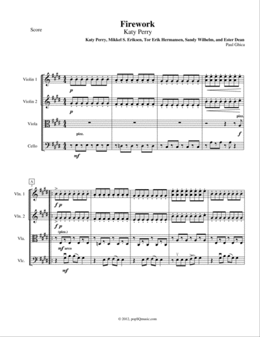 Firework String Quartet scores gallery preview page 1