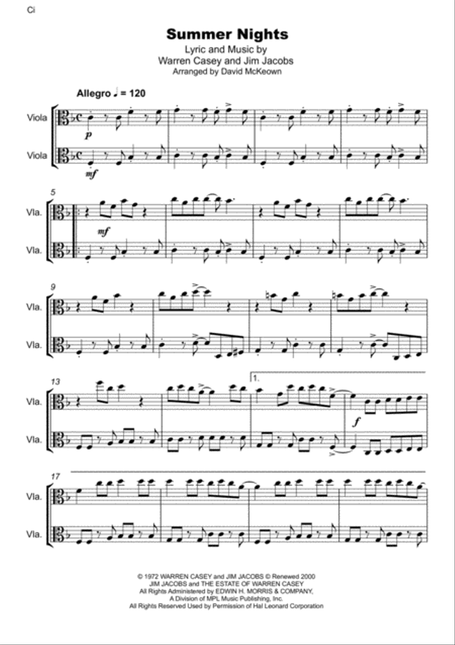 Summer Nights String Duet scores gallery preview page 2