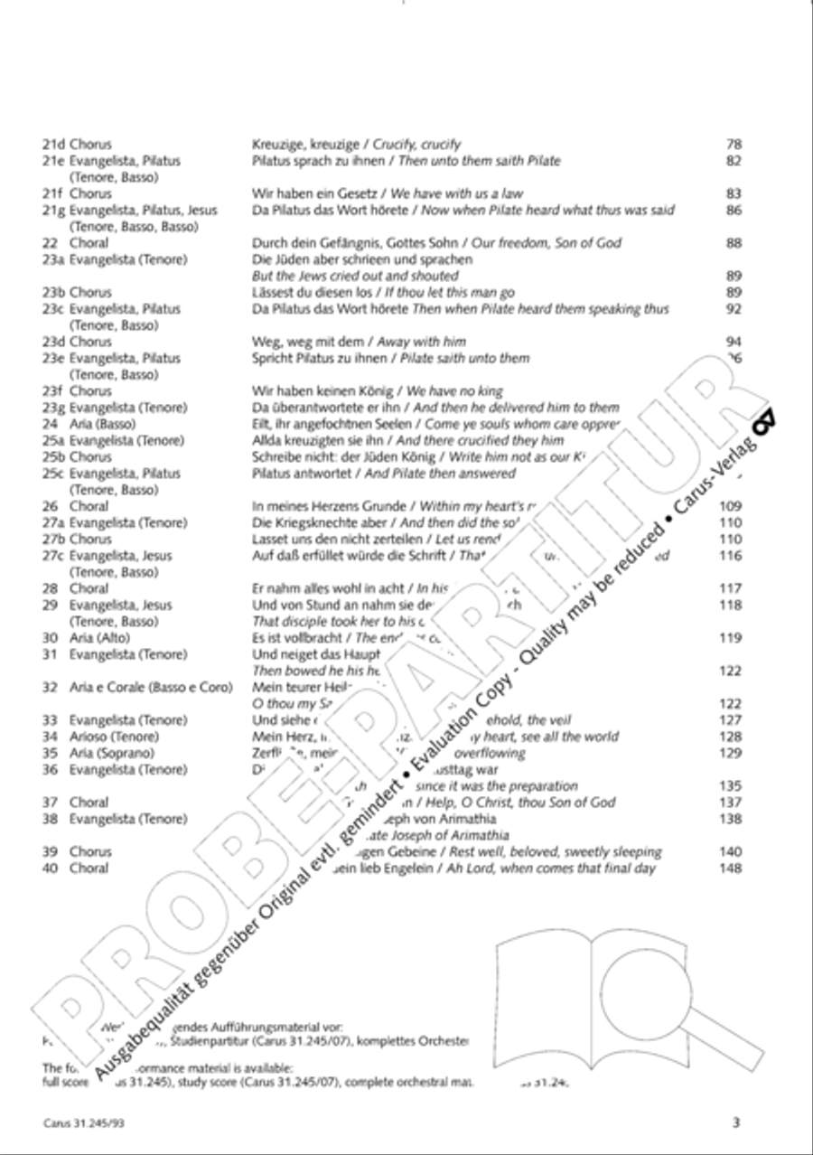 St. John Passion (Johannes-Passion) 4-Part scores gallery preview page 4