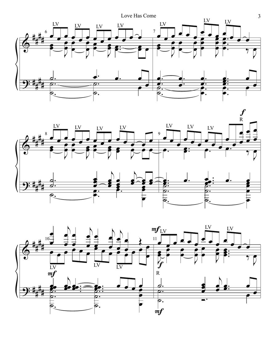 Love Has Come Handbell Choir scores gallery preview page 3
