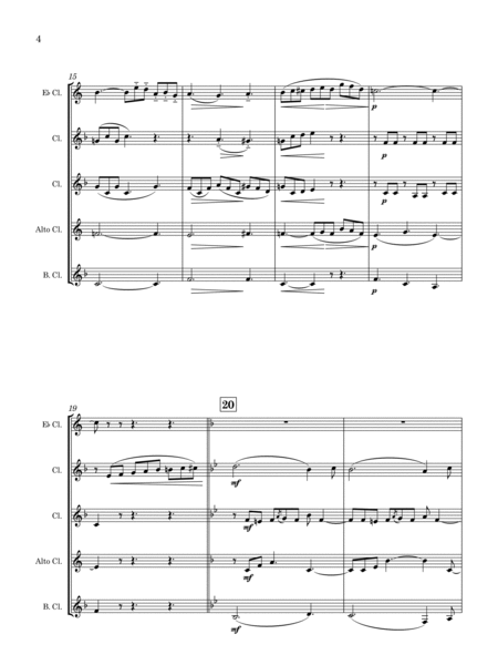 Chant d’Adieu (Romance sans Paroles), Op. 77 [by Charles Neudtedt, arr for Clarinet Choir] image number null