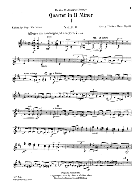 Quartet for strings, op. 31, B minor