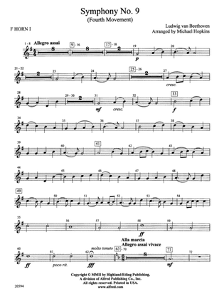 Symphony No. 9 (Fourth Movement): 1st F Horn