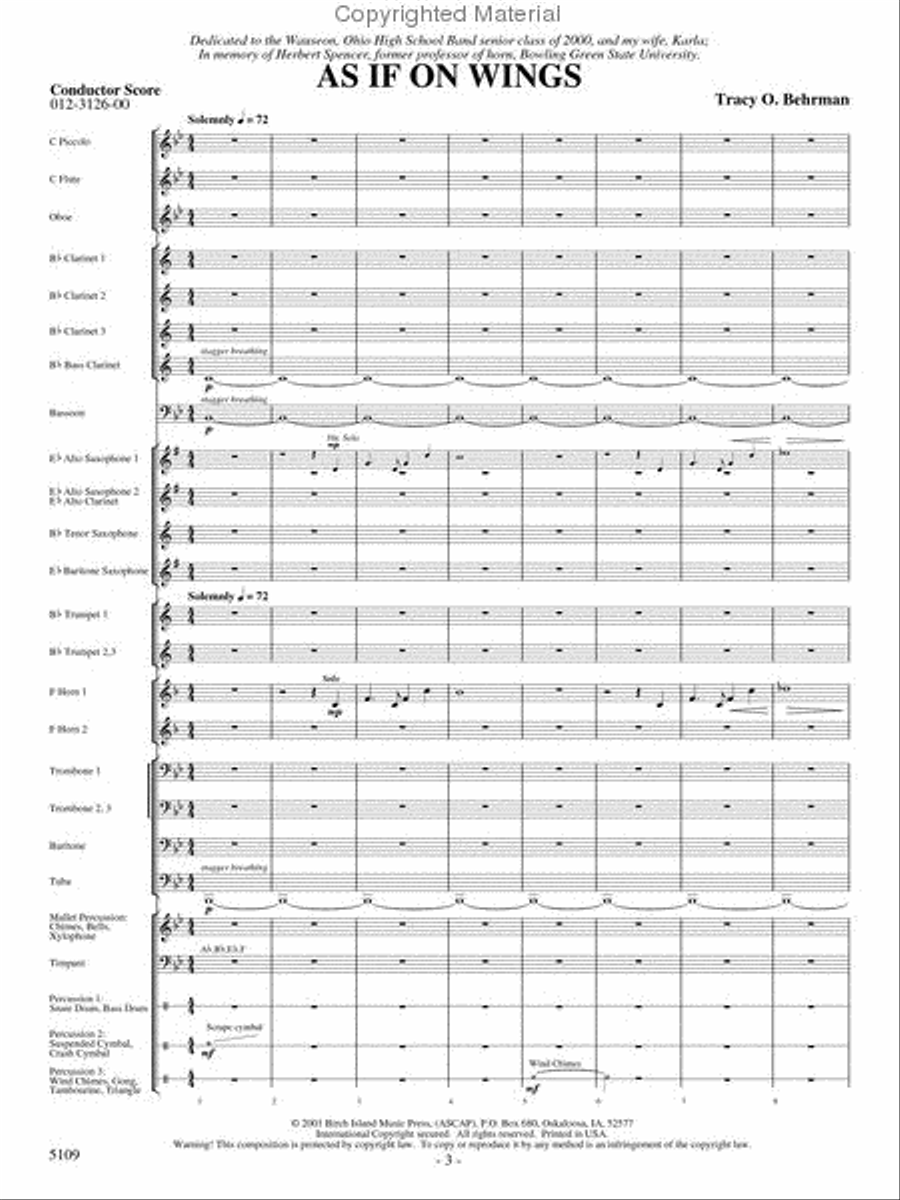 As If On Wings Concert Band scores gallery preview page 2