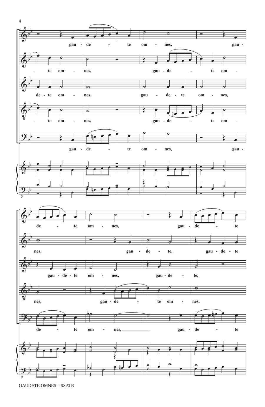 Gaudete Omnes by Jan Pieterszoon Sweelinck 4-Part - Digital Sheet Music page 2
