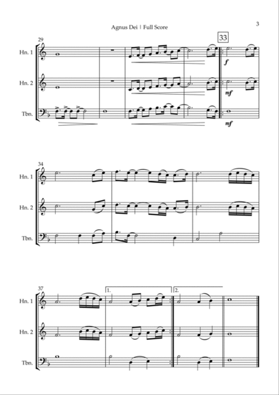 Agnus Dei Agnus Dei Horn scores gallery preview page 3