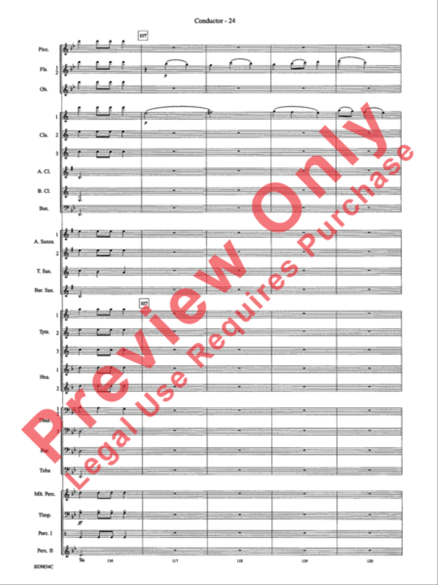 Fantasia for Christmas (based on The Ukrainian Bell Carol) Concert Band scores gallery preview page 27