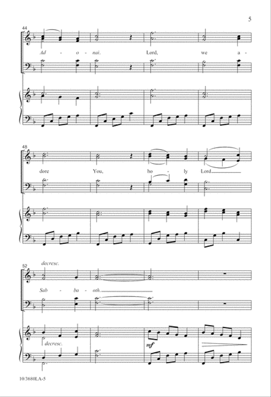 Lord, We Adore You 4-Part scores gallery preview page 5