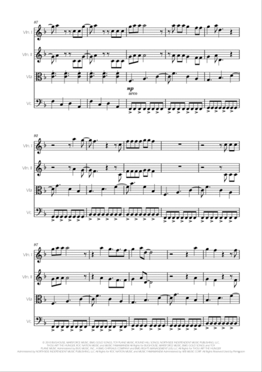Marry You String Quartet scores gallery preview page 6