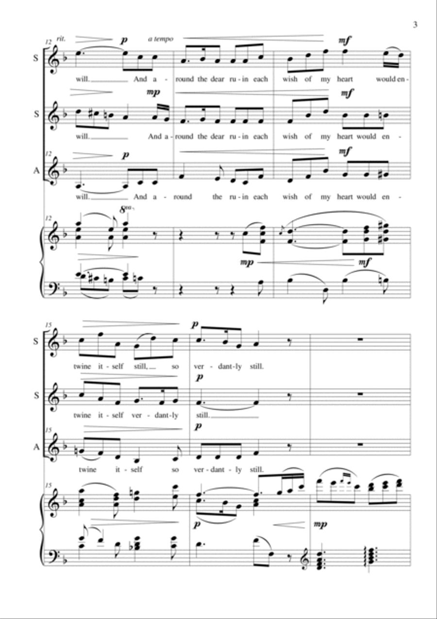 Believe Me if All Those Endearing Young Charms SSA scores gallery preview page 4