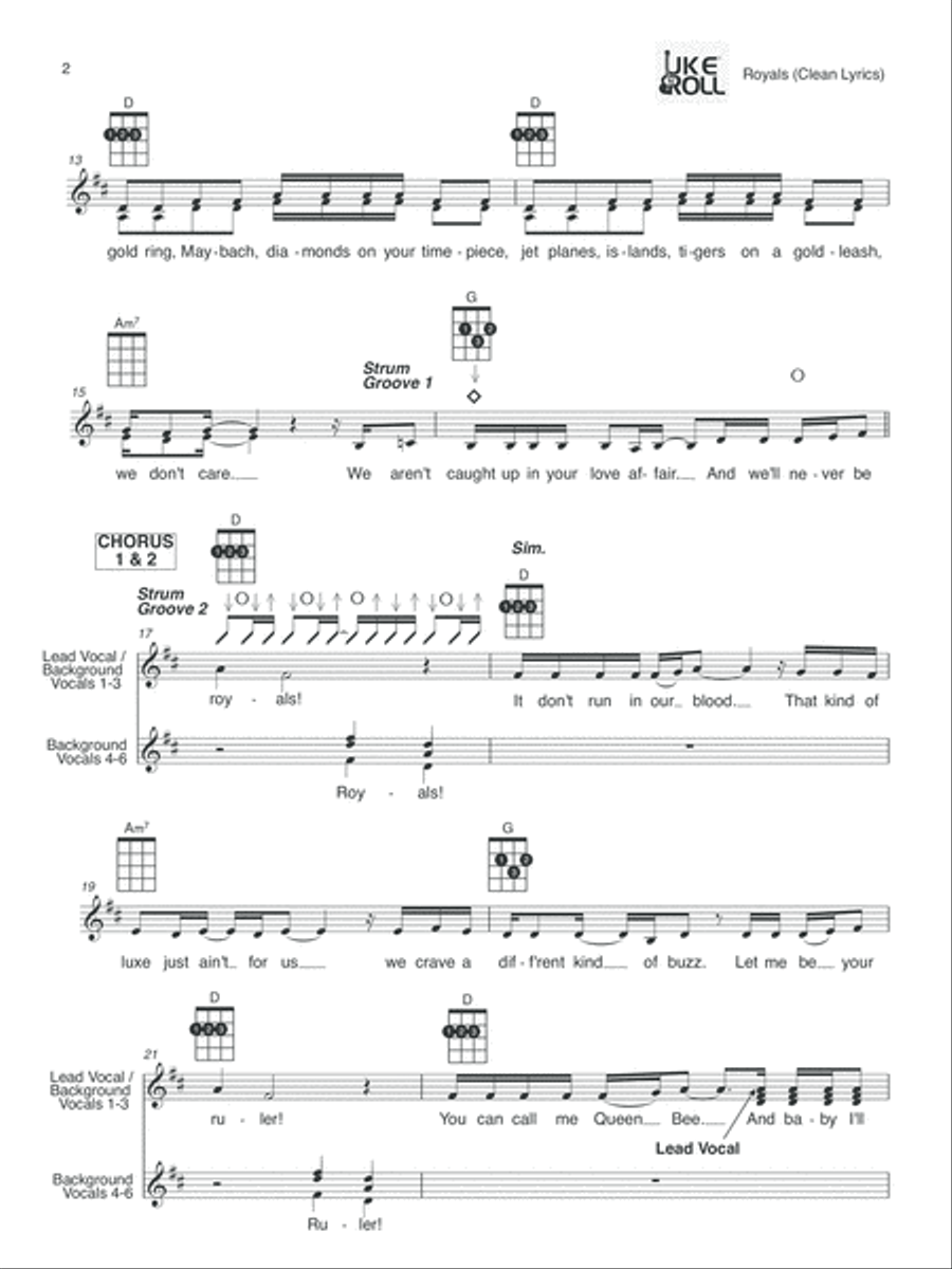 Royals Royals Ukulele scores gallery preview page 2