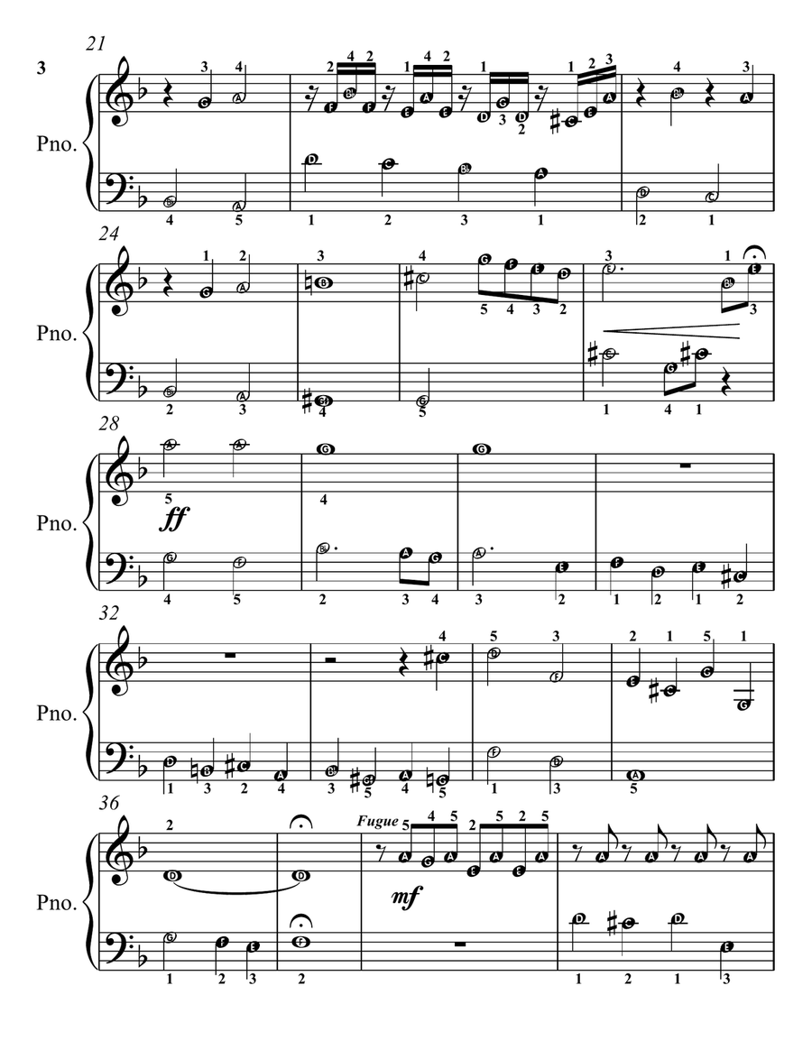 Toccata and Fugue in D Minor Easy Piano Sheet Music 2nd Edition Easy Piano scores gallery preview page 3