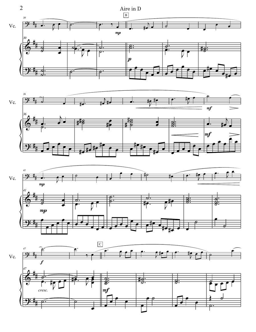 3 Aires for Cello and Piano Piano scores gallery preview page 6