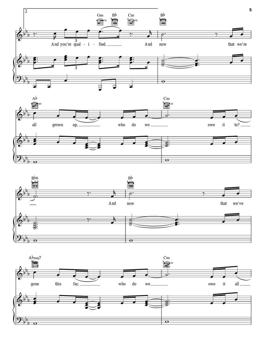 Losers Losers Piano, Vocal, Guitar scores gallery preview page 5
