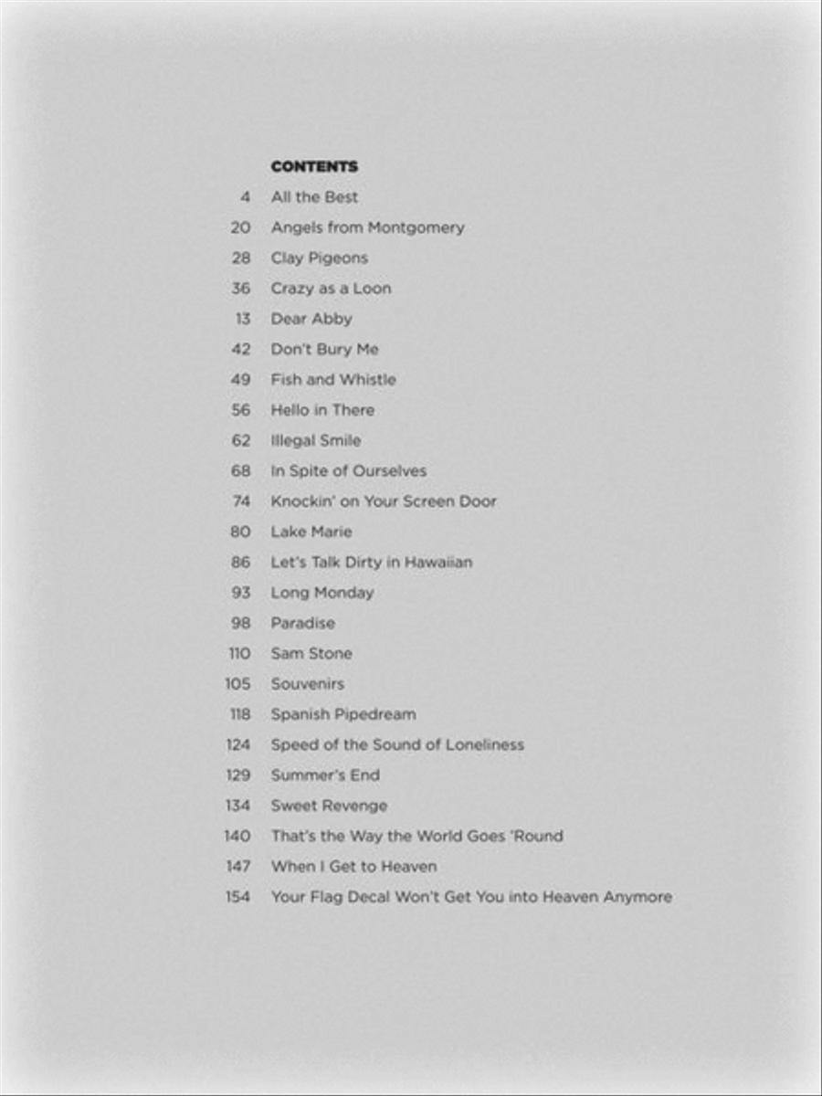 The John Prine Sheet Music Collection Piano, Vocal, Guitar scores gallery preview page 4