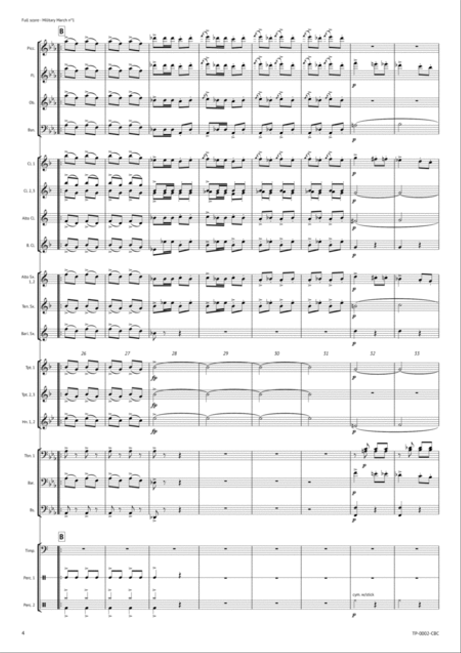 Military March No. 1 Concert Band scores gallery preview page 5