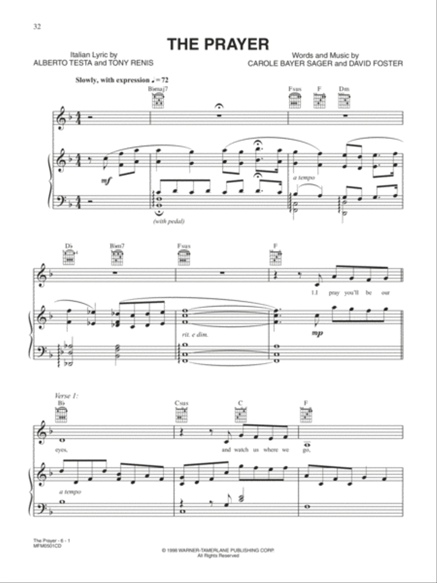 The Prayer Piano, Vocal, Guitar scores gallery preview page 1