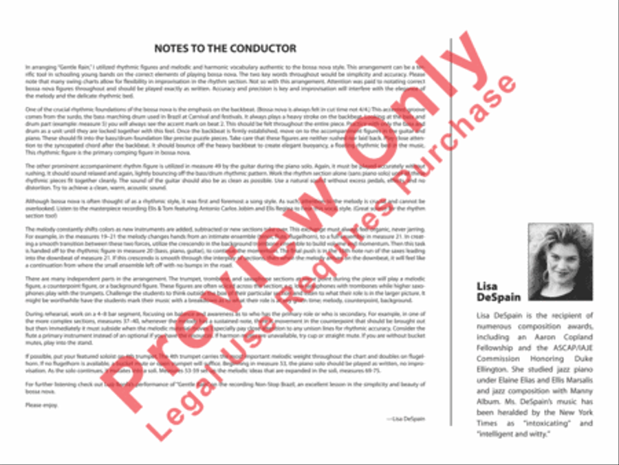 Gentle Rain Jazz Ensemble scores gallery preview page 3