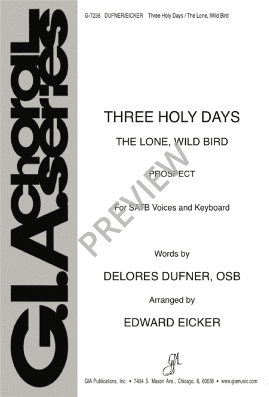 Three Holy Days / The Lone, Wild Bird 3-Part scores gallery preview page 1