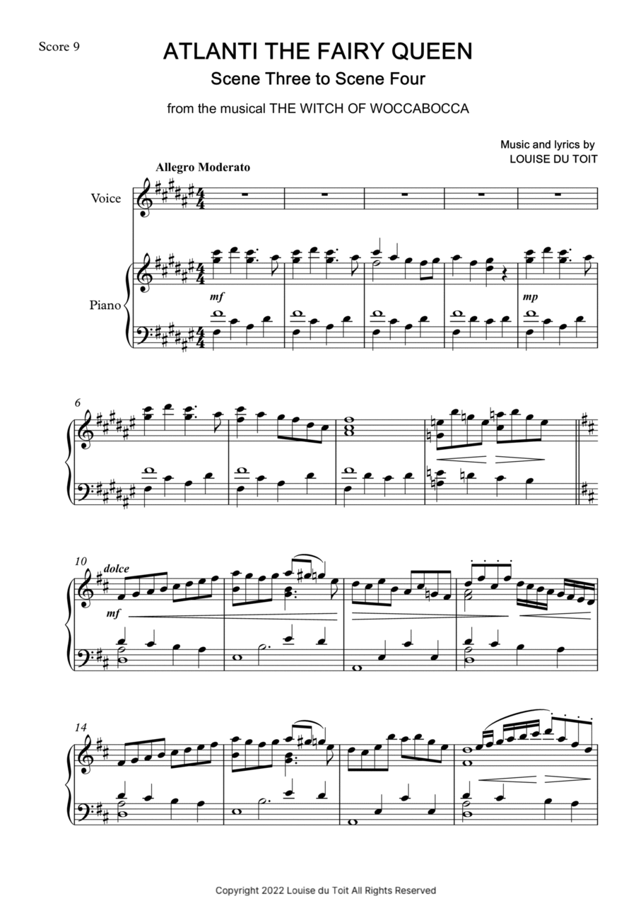 The Witch of Woccabocca - Atlanti the Fairy Queen Voice scores gallery preview page 1