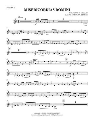 Misericordias Domini (arr. Harold Decker) - Violin 2