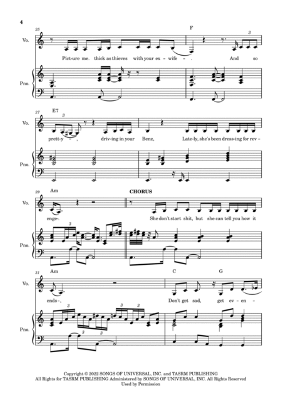 Vigilante Shit Piano, Vocal, Guitar scores gallery preview page 4