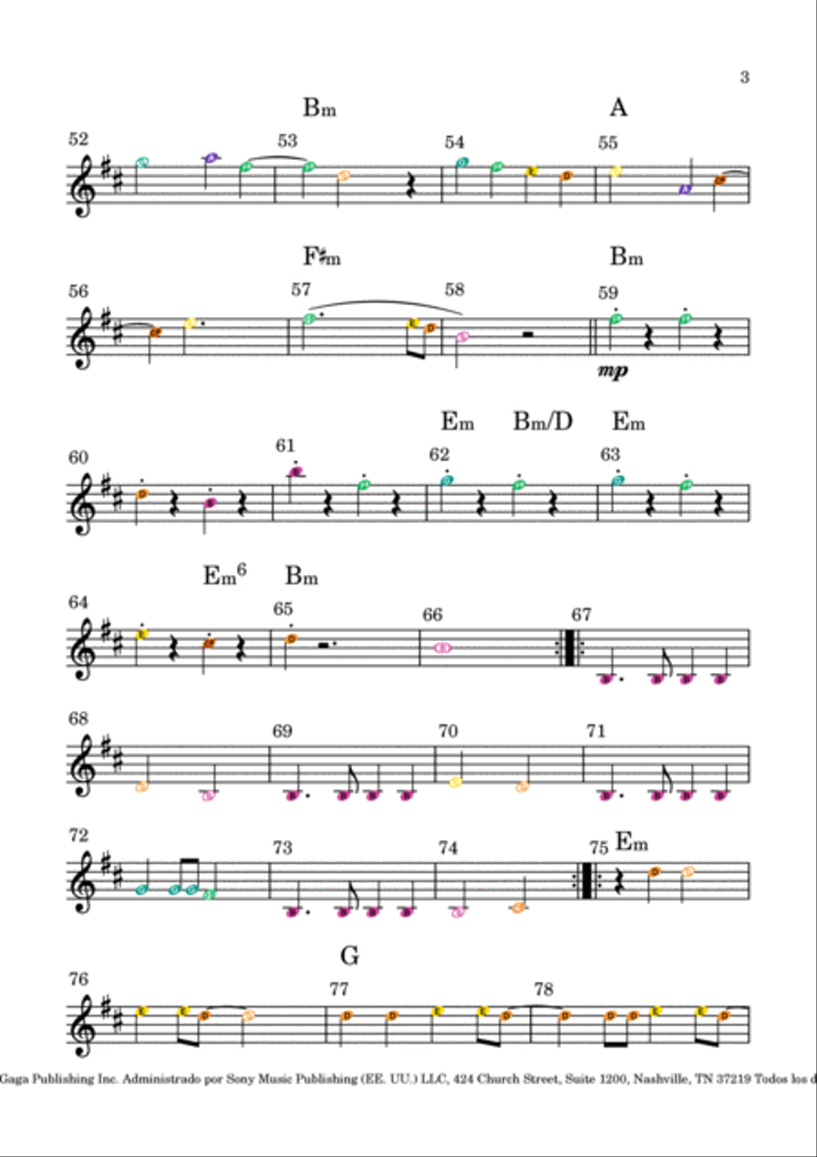 Bloody Mary Violin Solo scores gallery preview page 3