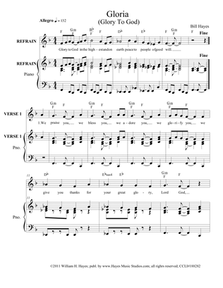 Gloria - (Mass of the Holy Spirit) piano/vocal