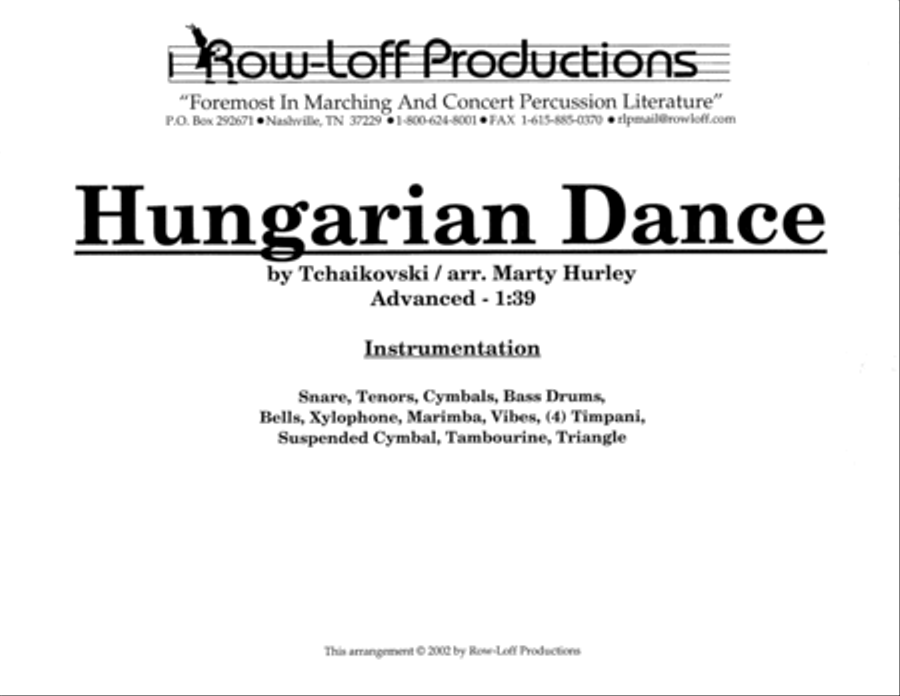 Hungarian Dance w/Tutor Tracks Percussion Ensemble scores gallery preview page 2
