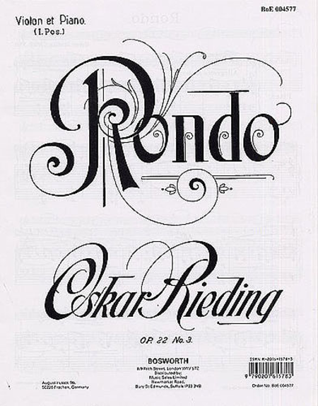 Rondo for Violin and Piano Op. 22, No. 3