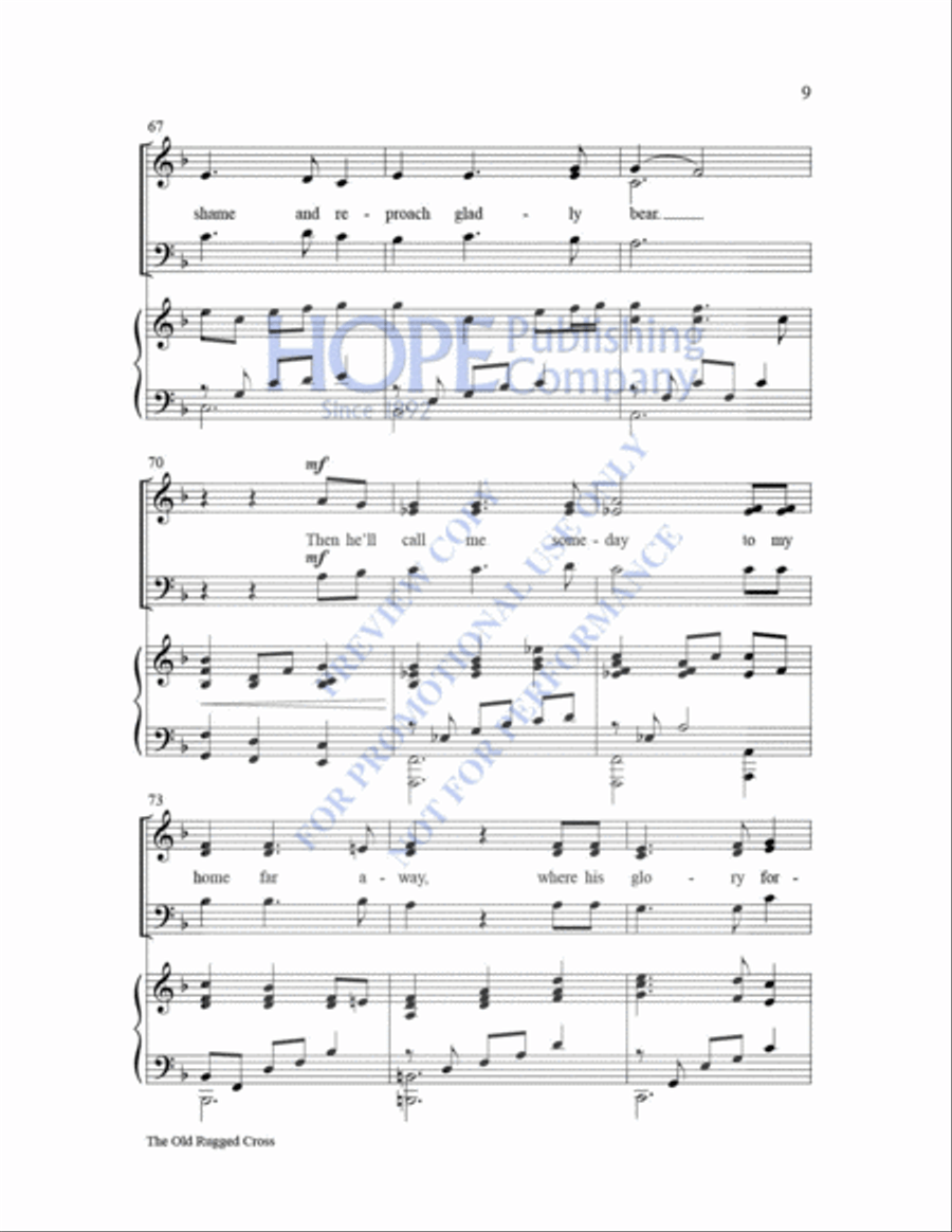 The Old Rugged Cross 4-Part scores gallery preview page 10