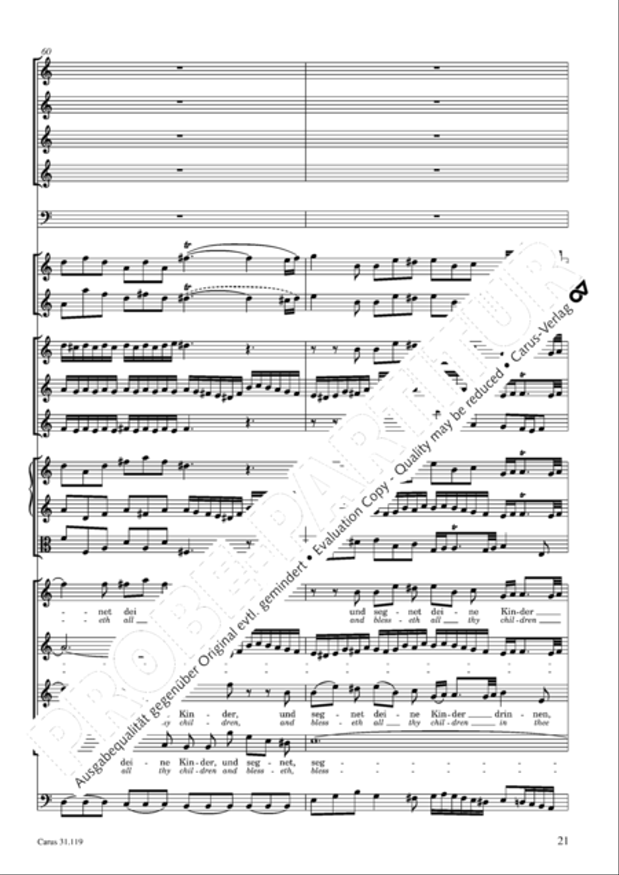 Praise the Lord, O Jerusalem (Preise, Jerusalem, den Herrn) 4-Part scores gallery preview page 22