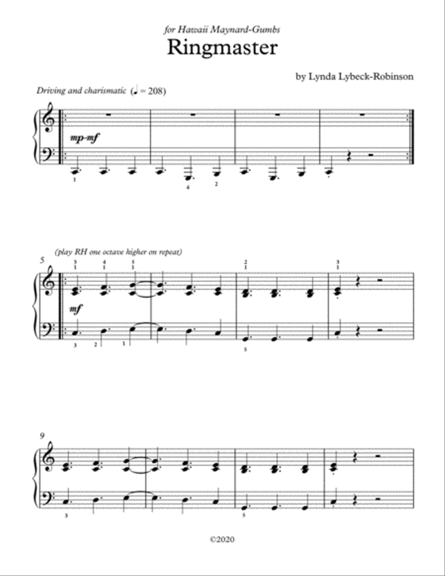 Ringmaster Piano Solo scores gallery preview page 1