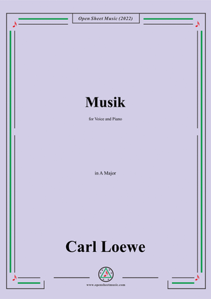Book cover for Loewe-Musik,in A Major,for Voice and Piano