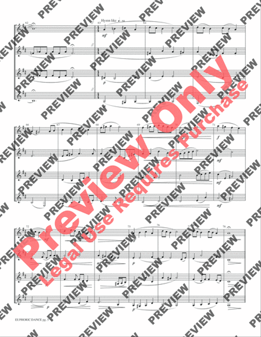 Euphoric Dance Clarinet Quartet scores gallery preview page 7