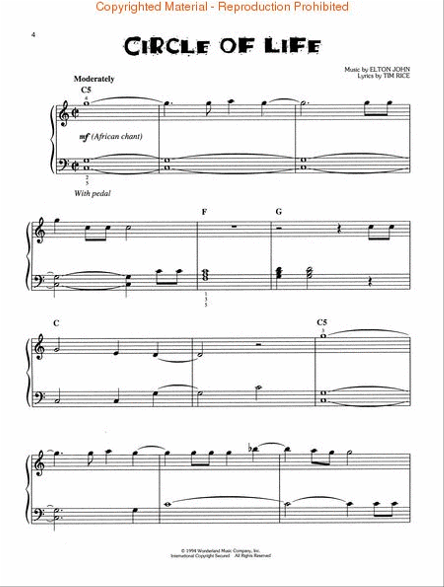 The Lion King Easy Piano scores gallery preview page 2