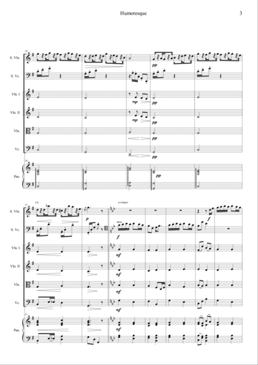 Humoreske op 101 in G Orchestra scores gallery preview page 3