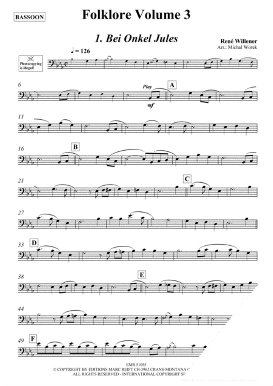 Folklore Volume 3 Bassoon Solo scores gallery preview page 3