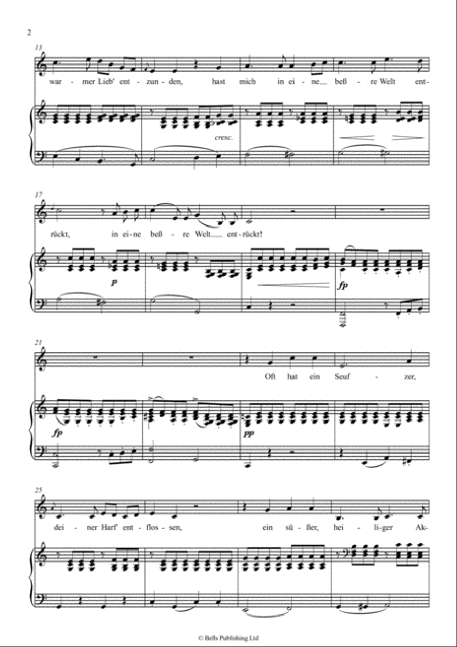 An die Musik, Op. 88 No. 4 (D. 547) (Second edition) (C Major) Voice Solo scores gallery preview page 2