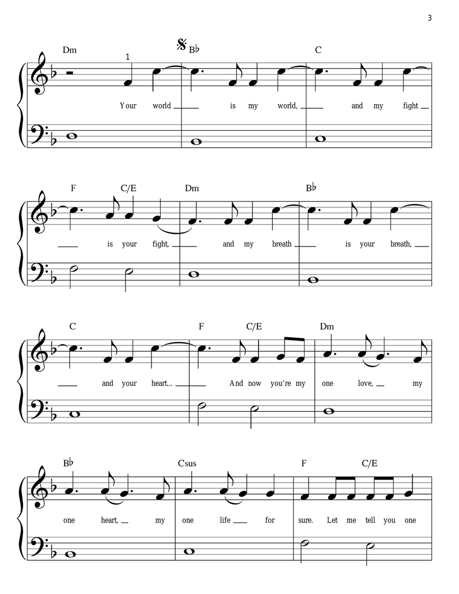 One Time Easy Piano scores gallery preview page 3
