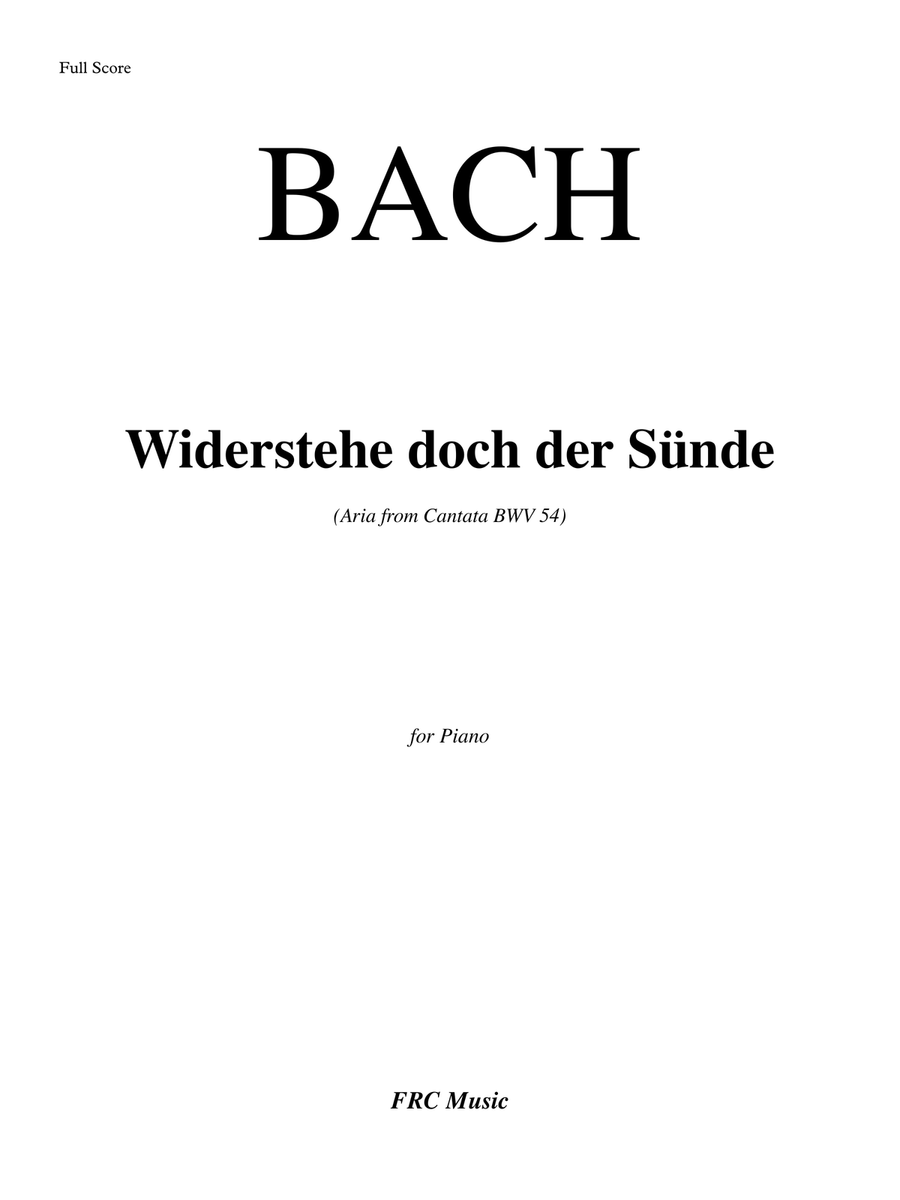 Widerstehe doch der Sünde (Aria from Cantata BWV 54) - as played by Vikingur Ólafsson - for Piano image number null