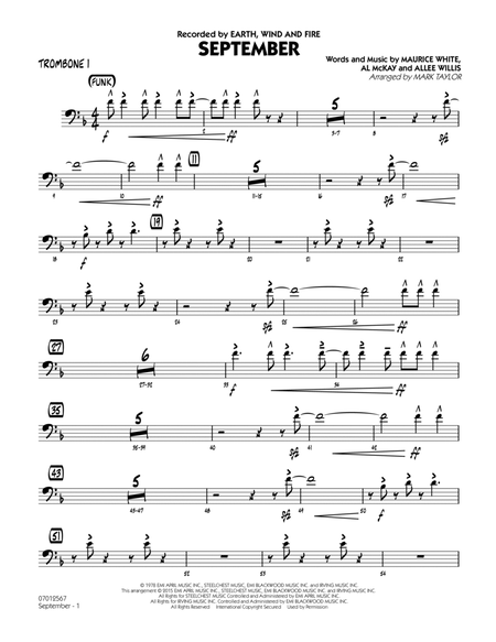 September (Key: C) - Trombone 1