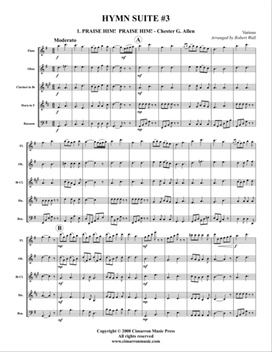 Hymn Suite #4 Woodwind Quintet scores gallery preview page 1