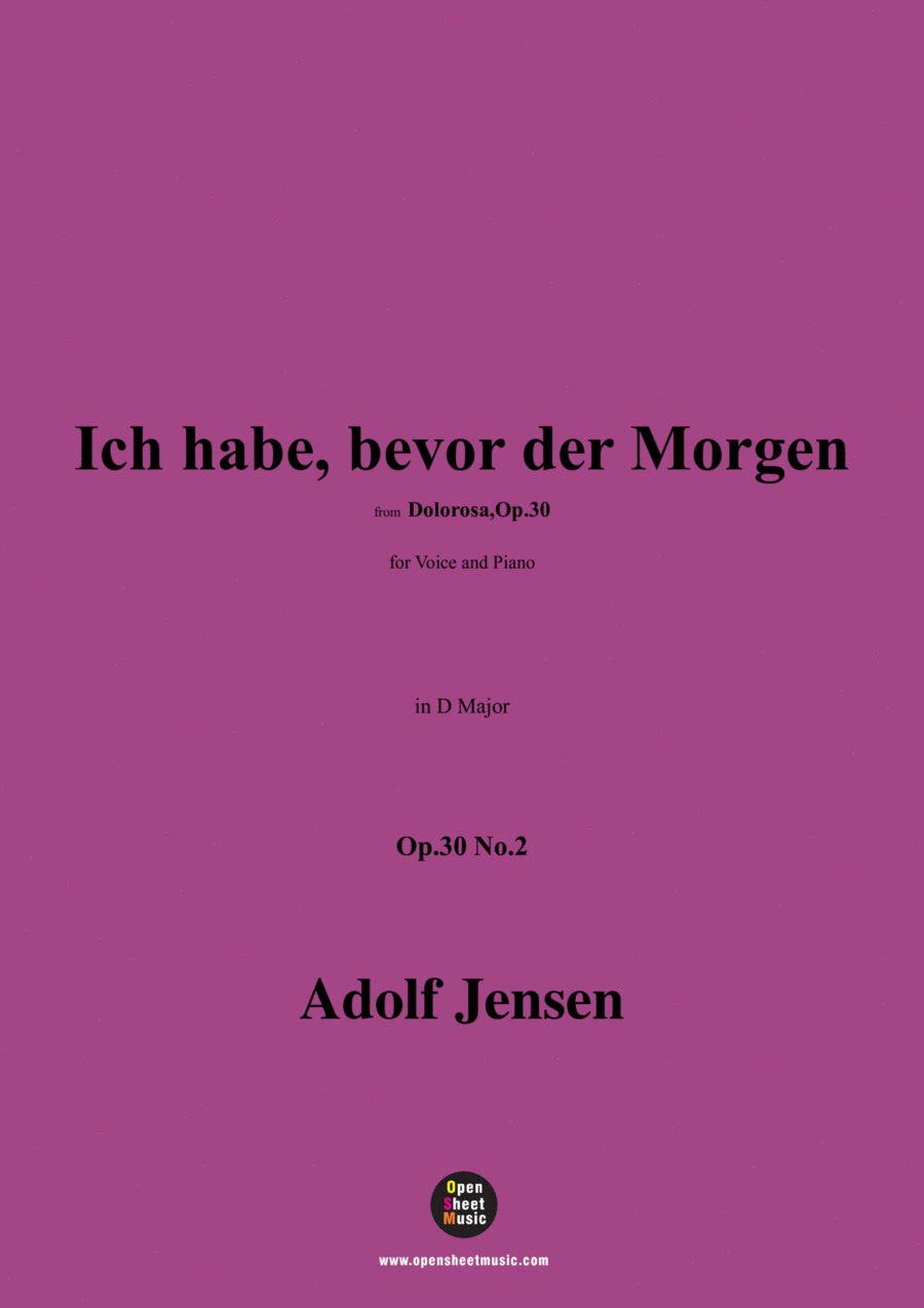 A. Jensen-Ich habe,bevor der Morgen,Op.30 No.2,in D Major Voice scores gallery preview page 1
